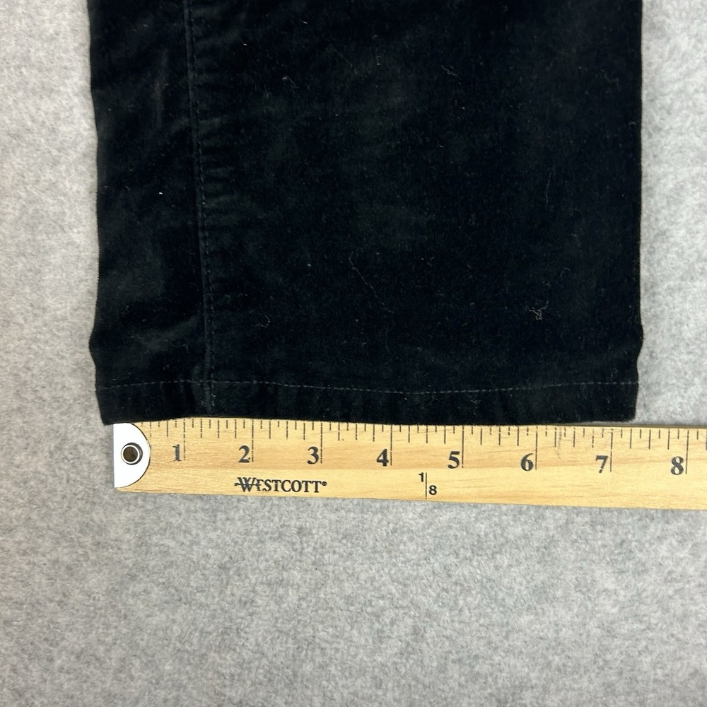 Sundance Velvet Pants Women's Size 14 Black Straight Leg Stretch - Picture 6 of 8